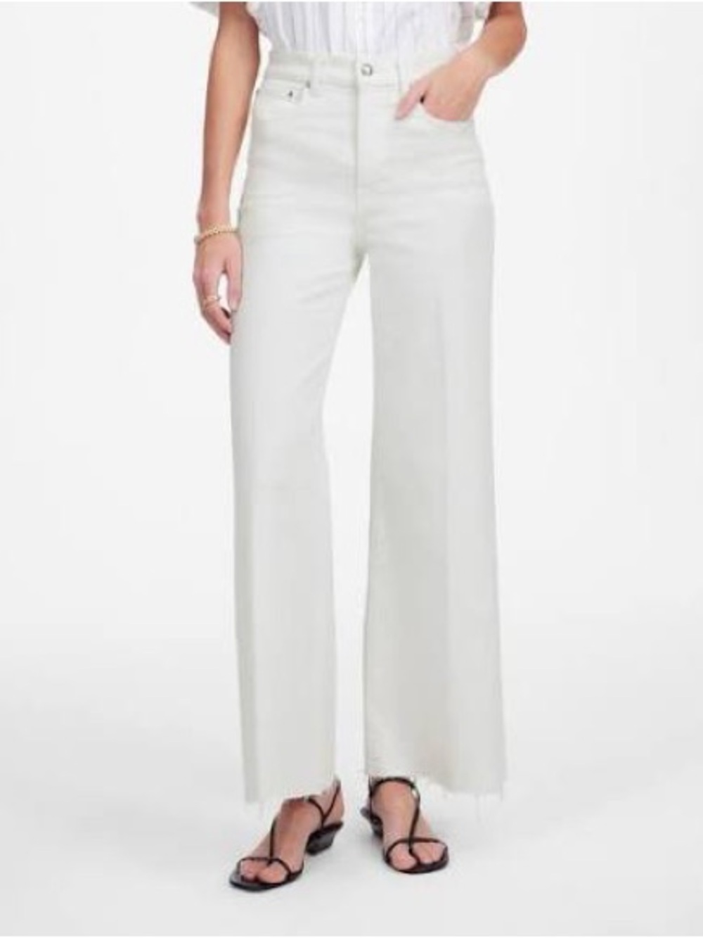 Madewell White High-Rise Wide Leg Jeans